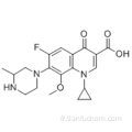 Acide 1-cyclopropyl-6-fluoro-1,4-dihydro-8-méthoxy-7- (3-méthyl-1-pipérazinyl) -4-oxo-3-quinoléinecarboxylique CAS 112811-59-3